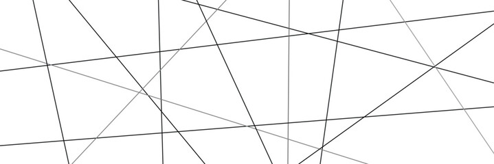 Minimalist abstract background with intersecting black lines on a white surface. Geometric design ideal for modern art, textures, or wallpapers. Vector illustration . EPS 10 . 