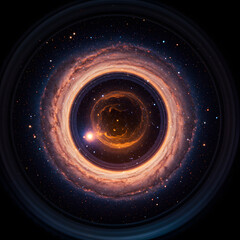 A Camera Lens Turning into a Galaxy Vortex