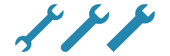 Combination wrench and spanner open box icon vector silhouette for apps or websites. Eps 10.