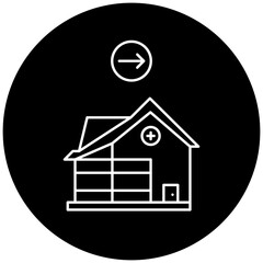 hospital icon design arrow right