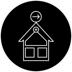 hospital icon design arrow right