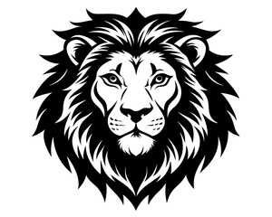 Lion Head Silhouette Vector Design, Lion SVG, Lion Head Icon