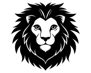 Lion Head Silhouette Vector Design, Lion SVG, Lion Head Icon