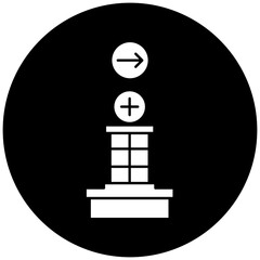 hospital icon design arrow right