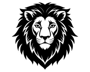 Fototapeta premium Lion Head Silhouette Vector Design, Lion SVG, Lion Head Icon
