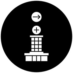 hospital icon design arrow right