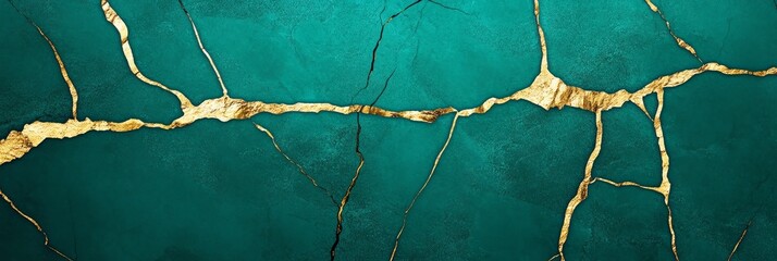Emerald Gold Crackled Marble Texture - Luxurious teal and gold marble texture. Symbolizes opulence, elegance, nature, strength, and artistry