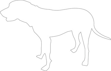 Labrador Retriever outline silhouette Pro Vector