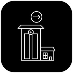hospital icon design arrow right