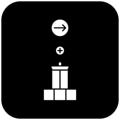 hospital icon design arrow right