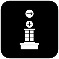 hospital icon design arrow right