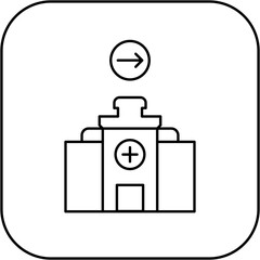hospital icon design arrow right