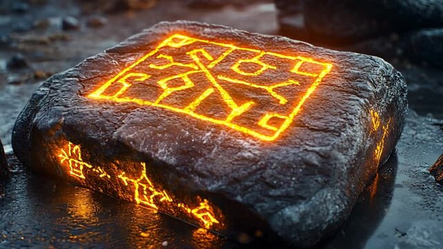 Glowing Rune Stone: A Mystical Artifact