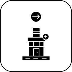 hospital icon design arrow right