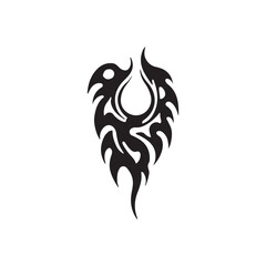 silhouette of a black and white tattoo design