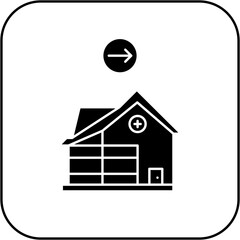 hospital icon design arrow right