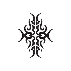 silhouette of a black and white tattoo design