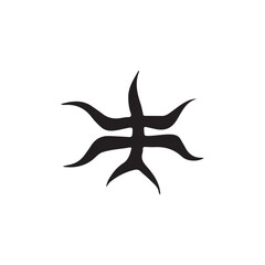 silhouette of a black and white tattoo design