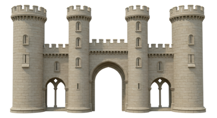 Isolated Stone Castle Gate Entrance