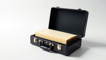 Locked briefcase on white, secret file inside, file, private, enigma