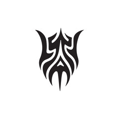 silhouette of a black and white tattoo design