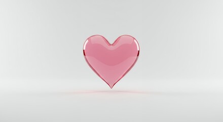 Simple elegant pink heart symbol representing love affection and emotion
