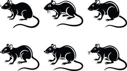 Rat Silhouette vector set