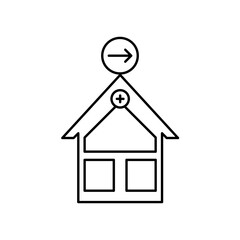 hospital icon design arrow right