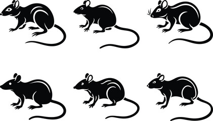 Rat Silhouette vector set