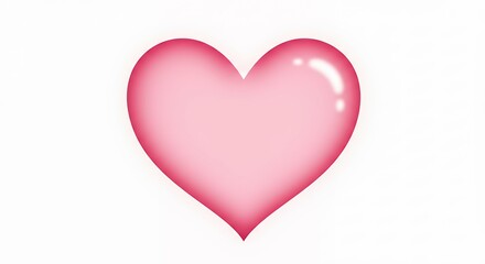 Soft pink heart shape design with glossy finish in minimalist style