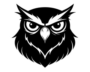 Owl Head Silhouette Vector Design, Owl SVG, Owl Head Icon