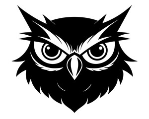 Owl Head Silhouette Vector Design, Owl SVG, Owl Head Icon