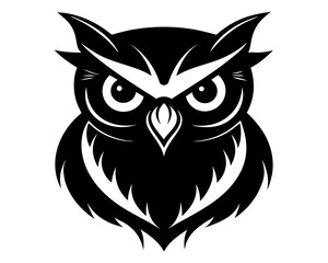 Owl Head Silhouette Vector Design, Owl SVG, Owl Head Icon