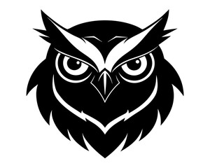 Owl Head Silhouette Vector Design, Owl SVG, Owl Head Icon