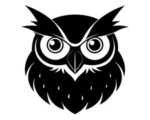 Owl Head Silhouette Vector Design, Owl SVG, Owl Head Icon