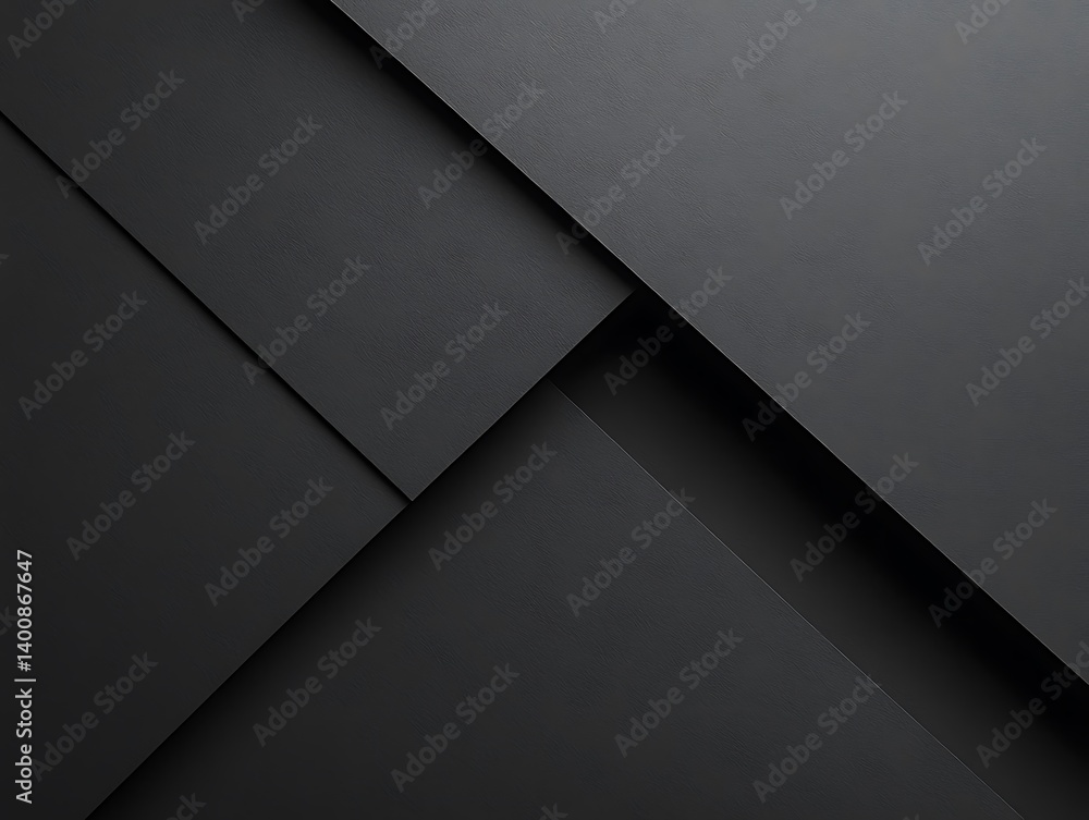 Poster black and white abstract minimalist background with diagonal lines and dynamic shadow contrast, geom