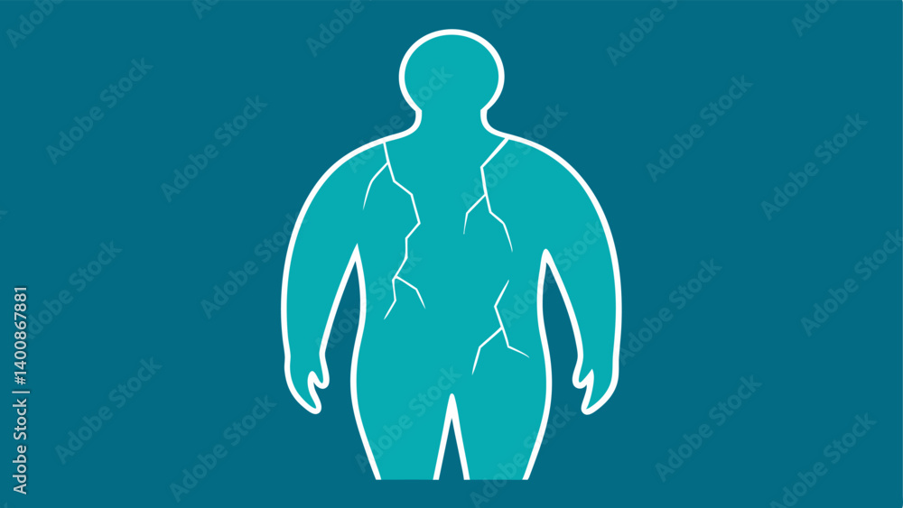 Poster crumbling body an outline of a body that appears to be breaking apart or crumbling visualizing how c