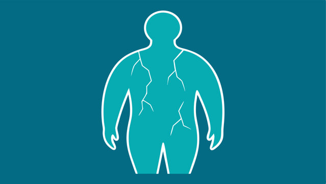 Crumbling Body An outline of a body that appears to be breaking apart or crumbling visualizing how chronic loneliness can affect physical health.