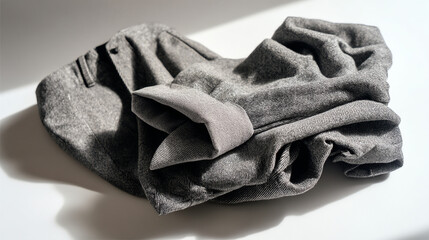 Shop gray denim pants folded casual wear stylish clothing fashion apparel comfortable trousers outfit