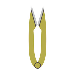 Small scissors for needlework and embroidery. Vector illustration.