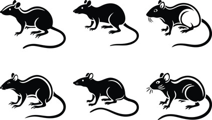 Rat Silhouette vector set