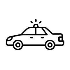 Police Car Icon for Law Enforcement and Security Themes