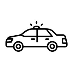 Police Car Icon for Law Enforcement and Security Themes