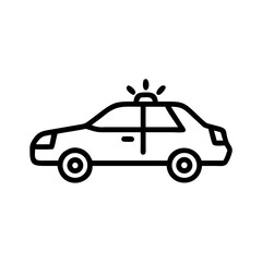 Police Car Icon for Law Enforcement and Security Themes