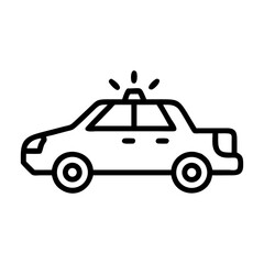 Fototapeta premium Police Car Icon for Law Enforcement and Security Themes