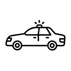 Police Car Icon for Law Enforcement and Security Themes
