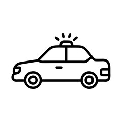 Police Car Icon for Law Enforcement and Security Themes