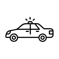 Police Car Icon for Law Enforcement and Security Themes
