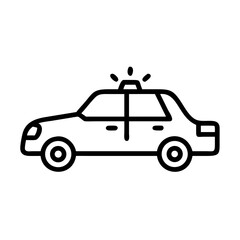 Police Car Icon for Law Enforcement and Security Themes