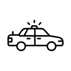 Police Car Icon for Law Enforcement and Security Themes
